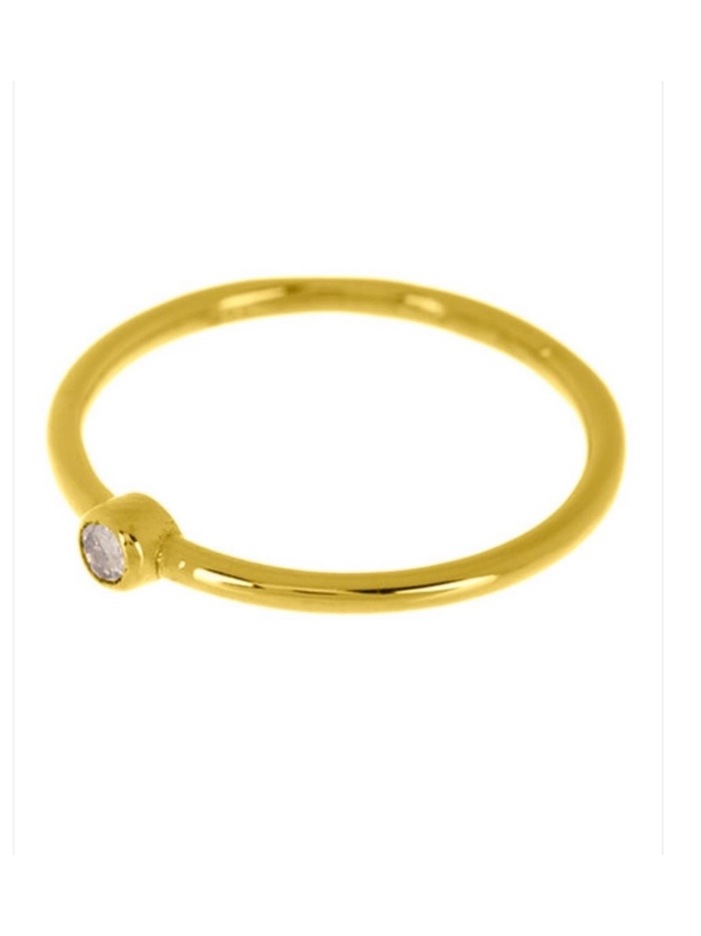 Adornia Fine 14k Yellow GP Diamond Stackable Ring